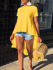 Irregular front and back chic fashion T-shirts
