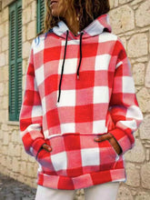 Grid printed casual women Hoodies