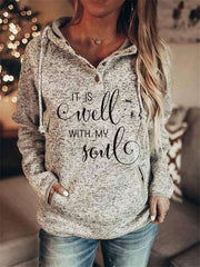 Fashion Word print Long sleeve Hoodies Sweatshirts