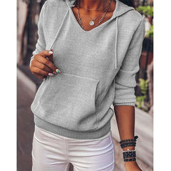 Stylish Pure Long sleeve Knit Hoodies Sweatshirts