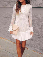 Lace sexy leaf sleeve fashion Skater Dresses