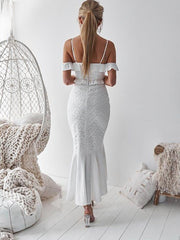 Irregular hem lace off shoulder women sexy bodycon dresses