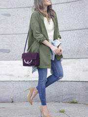 Green Short Long Sleeve Trench Coast