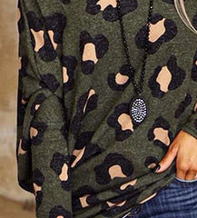 Stylish Retro print One shoulder Long sleeve T-Shirts