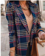 Fashion Stripe print Lapel Long sleeve Blazer
