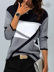 Stylish Gored Round neck Long sleeve Sweaters