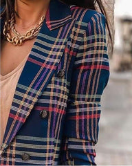 Fashion Stripe print Lapel Long sleeve Blazer