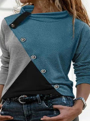Half high neck fashion design abstract women T-shirts