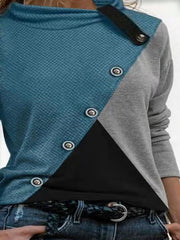 Half high neck fashion design abstract women T-shirts