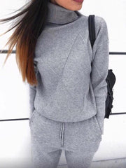 High Collar Warm Sweater Suit