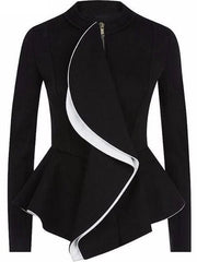 Fungus Edge Zipper Long-Sleeved Suit Blazer