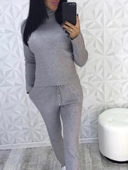 High Collar Warm Sweater Suit