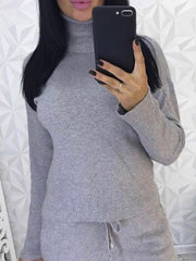 High Collar Warm Sweater Suit