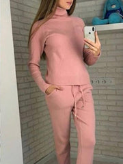 High Collar Warm Sweater Suit