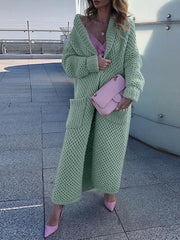 Hoodied women plain long coats with pockets sweater cardigans