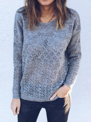 Two Way Pierced Long Sleeve Autumn Sweater Cardigans