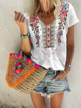 Floral Short Sleeve Cotton Shirts & Tops