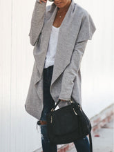 Lapel Asymmetric Hem Plain Cardigans Outfit