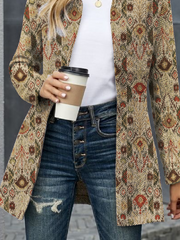 Geometric Loosen Collarless Jackets