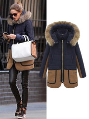 Free Shipping Slim Hoodie Thick Cotton Padded Long Coat Outerwear