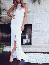 Lace Mermaid Slim Fit Sleeveless Backless Evening Dress