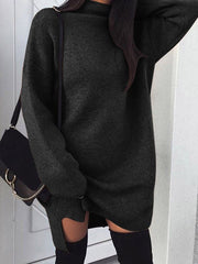 Fashion Stylish Woman Plain Sexy Daily Long Sleeve Shift Dresses