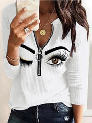 V Neck Casual Floral-Print Shirts & Tops