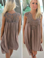 Lace Spliced Chiffon Loose Dress