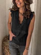 Stylish Stitched lace sleeveless shirts vests tops