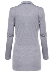 Fold-Over Collar Asymmetric Hem Plain Blaze