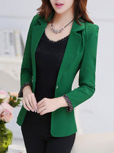 Fold-Over Collar Plain Blazer
