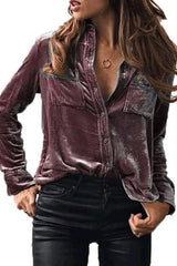 Turn Down Collar Single Breasted Plain Shirts