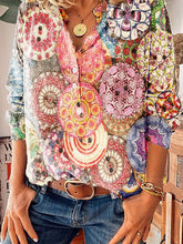 Long Sleeve Floral Floral-Print Statement Shirts & Tops Blouses