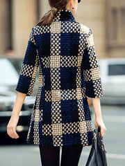 High Neck Pocket Longline Woolen Coat