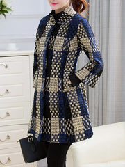 High Neck Pocket Longline Woolen Coat
