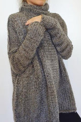 High Neck Plain Sweaters