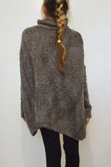 High Neck Plain Sweaters