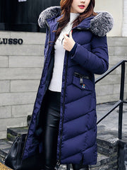 Hooded Quilted Longline Pocket Padded Coat