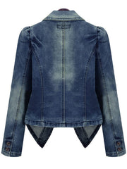 Lapel Demin Light Wash Jacket