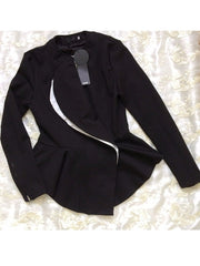Fungus Edge Zipper Long-Sleeved Suit Blazer