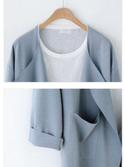 Lapel Patch Pocket Plain Trench Coat