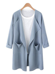 Lapel Patch Pocket Plain Trench Coat