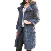Furry Thick Warm Woolen Coat Solid Jackets Overcoat