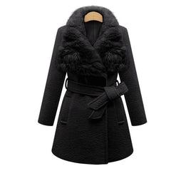 Large Fur Collar Thick Woolen Jacket Coat Outwear