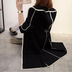 Hooded Contrast Piping Patch Pocket Longline Coat