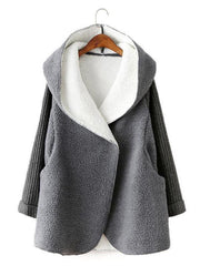 Hooded Loose Coat Thick Cashmere Outwear