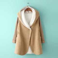 Hooded Loose Coat Thick Cashmere Outwear