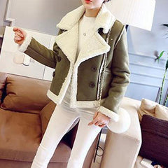 Fur Leather Bomber Jackets Coat Outerwear