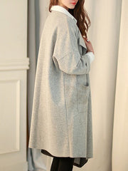 Lapel Plain Long Sleeve Trench Coats