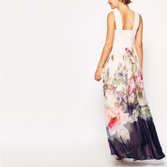 Long Printed Floral Vacation Dress